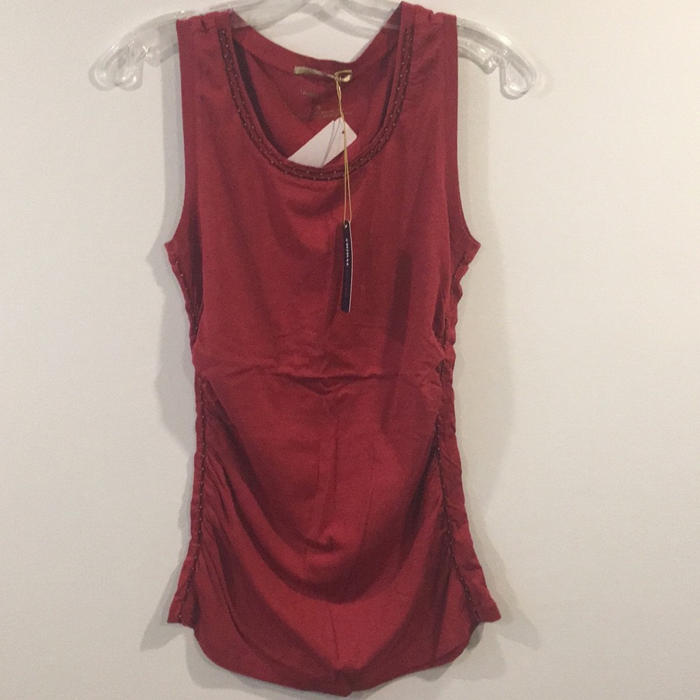 TRIBAL DeNIME Sleeveless Studded Pomegranate TOP